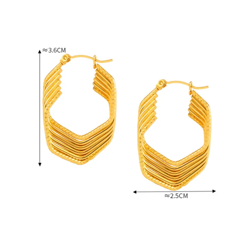 Sanpowa Stainless Steel Earrings Women's-2