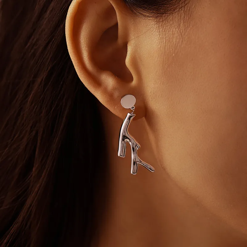 Sanpowa Stainless Steel Earrings Women's-2