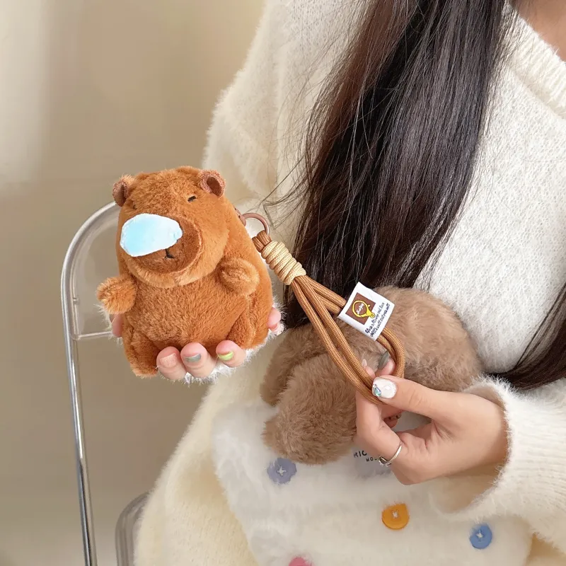 Ziyin Compatible With AirPods 1/2/3/4th Gen/Pro/Pro 2 Leather Plush Card Leather Pouch Protective Case Headphone Cases-2