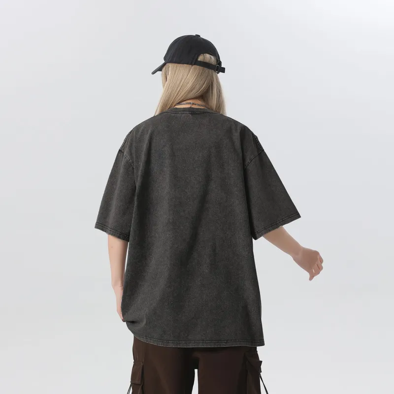LOOX! T Shirts Unisex Washed Black-3
