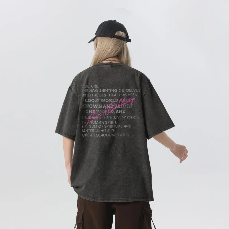 LOOX! T Shirts Unisex Washed Black-2