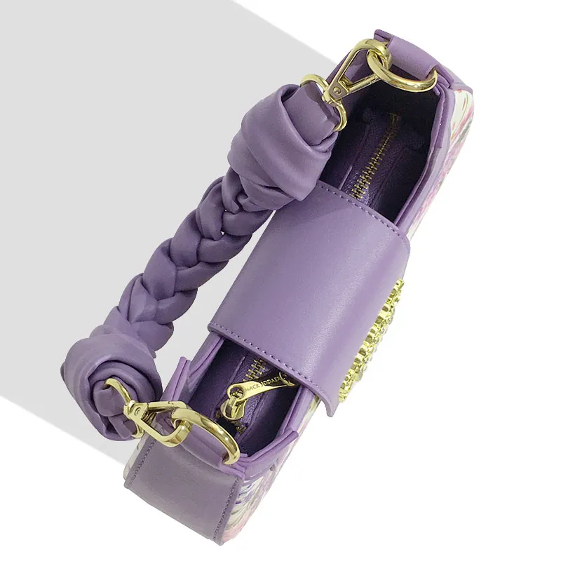 MACK JODAER Synthetic Leather Shoulder Bag, Handbag Regular Women's Purple Rhythm Floral-6