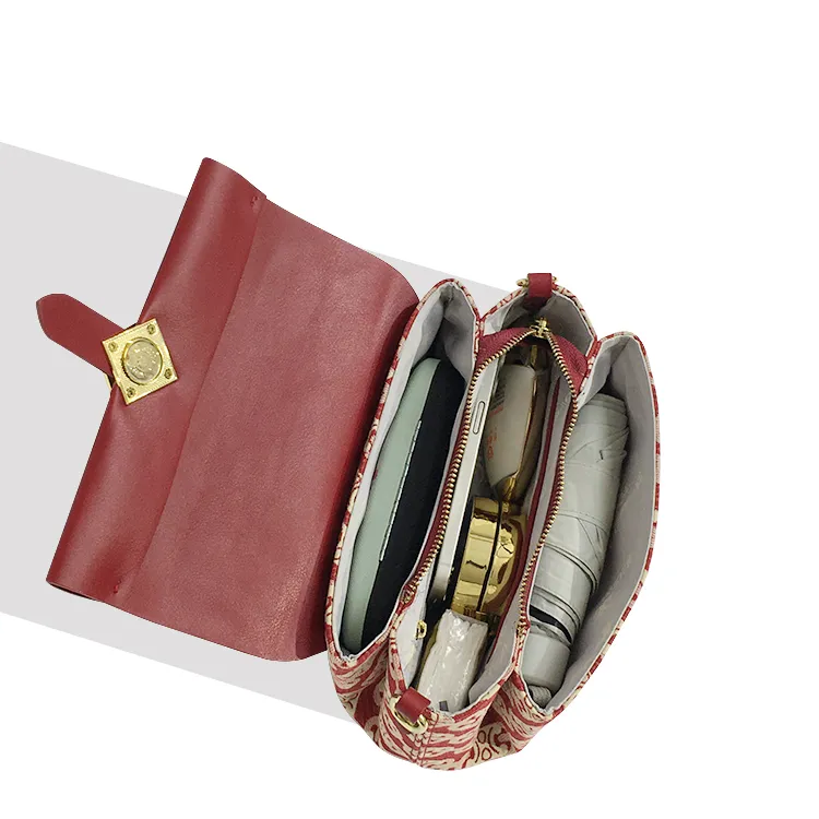 MACK JODAER Synthetic Leather Shoulder Bag Women's Burgundy-6