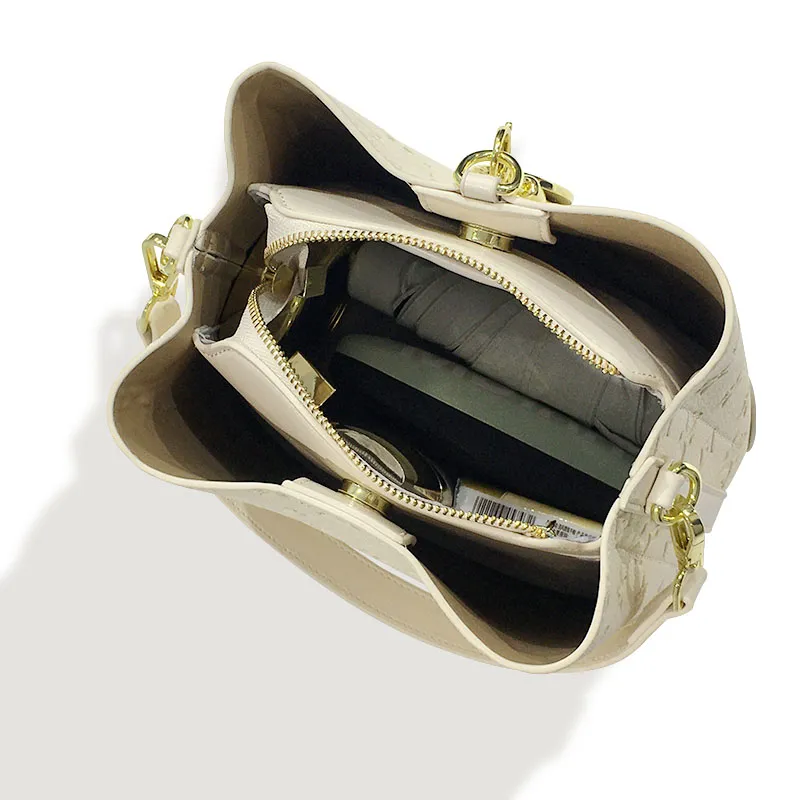 MACK JODAER Synthetic Leather Shoulder Bag, Crossbody Bag, Handbag Women's Ecru-6