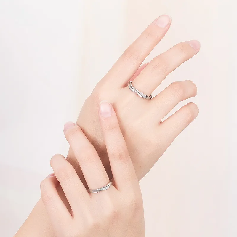 PEAK S925 Silver Ring Pair Unisex-9