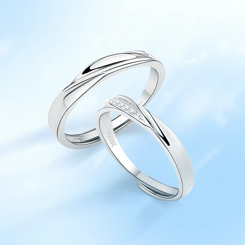 PEAK S925 Silver Ring Pair Unisex-5