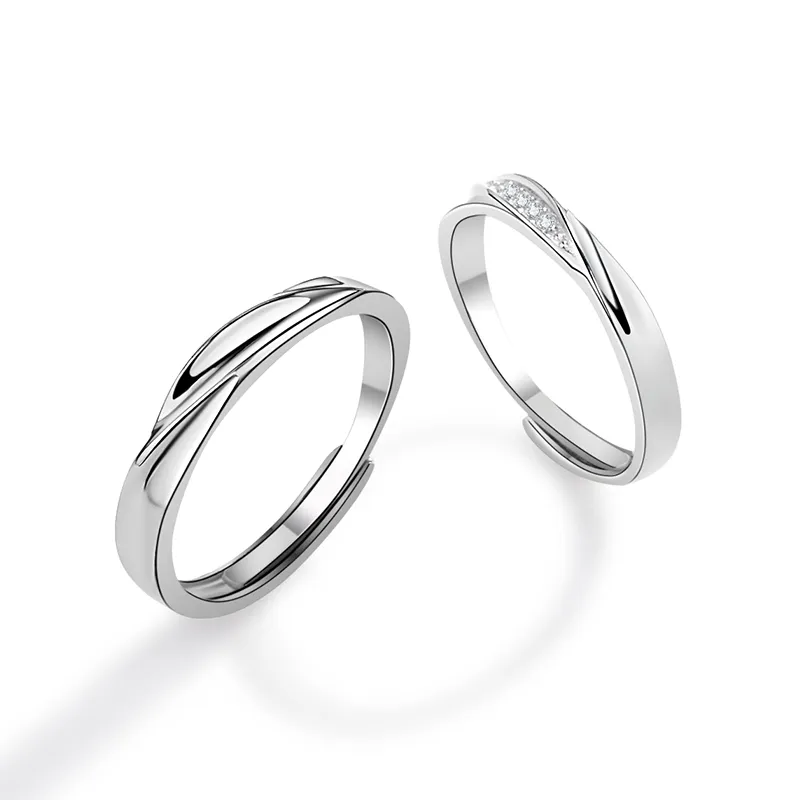 PEAK S925 Silver Ring Pair Unisex-10