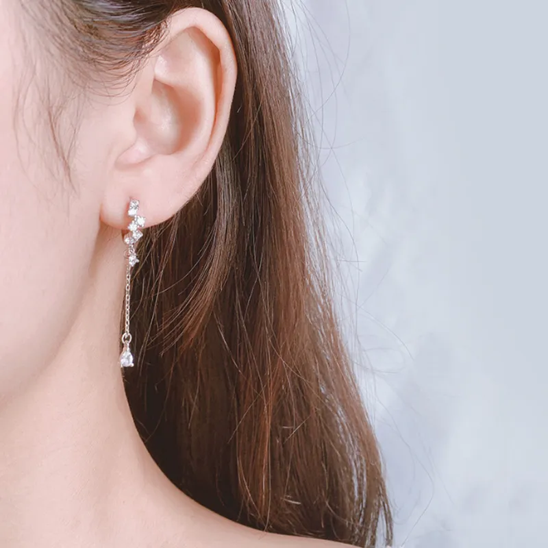 HUAJI 925 Sterling Silver Earrings Women's-1