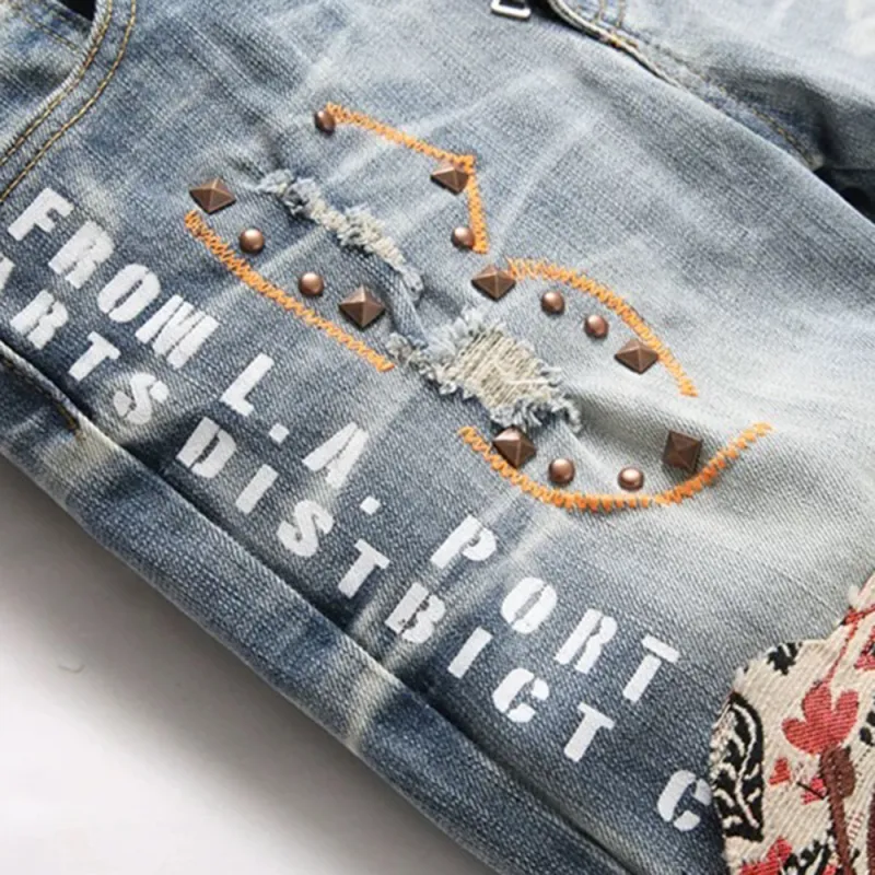 PAINT STAIN Jeans Unisex Blue-3