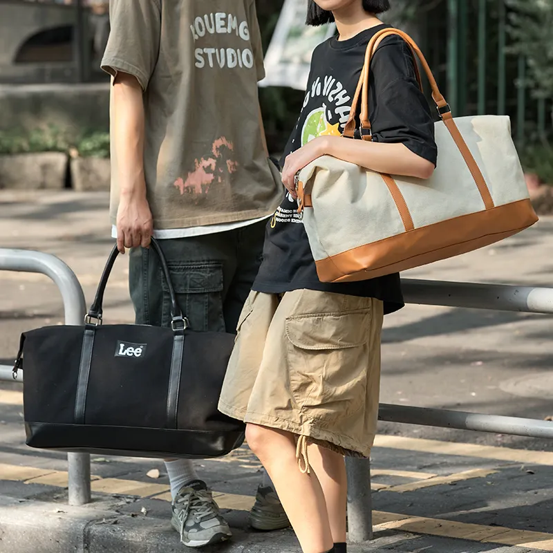 Lee Canvas Bag, Handbag, Shoulder Bag, Crossbody Bag, Travel Bag For Women's 26L Unisex Khaki/Black/Denim Blue-13