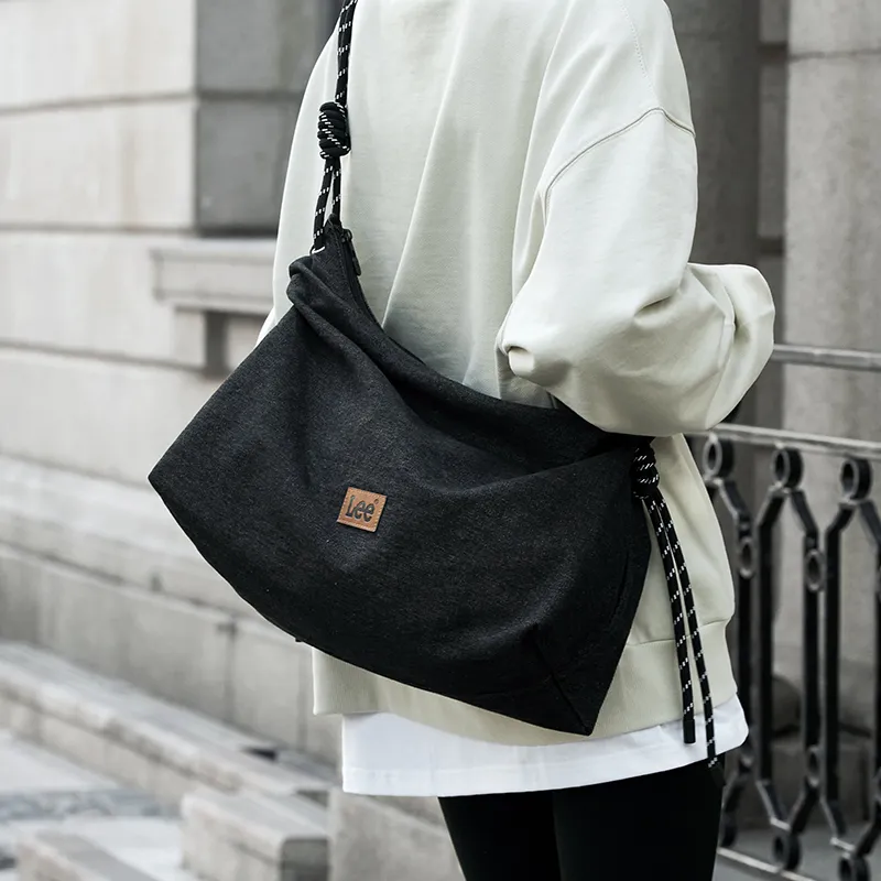 Lee Denim American Vintage Shoulder Bag, Crossbody Bag Medium Size Unisex Black/Denim Blue/Khaki-2