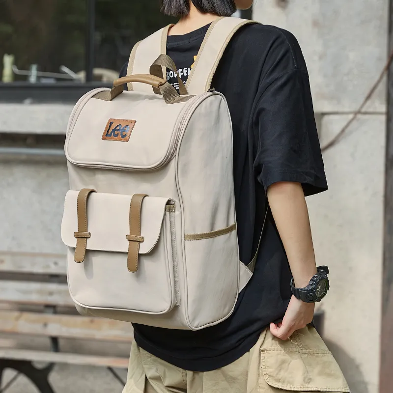 Lee Oxford Vintage Backpack Casual Bag Regular Unisex Khaki/Black-5