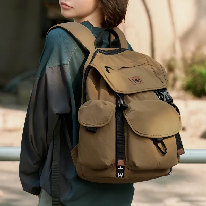 Lee Fabric Backpack Regular Unisex Rock Soil Brown/Obsidian Black-3