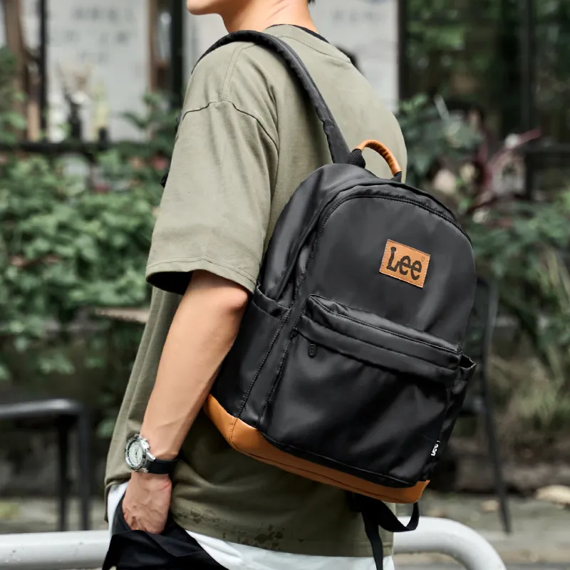 Lee Oxford Practical Backpack Computer Commute Backpack Men's Unisex Ecru/Burgundy/Black-16