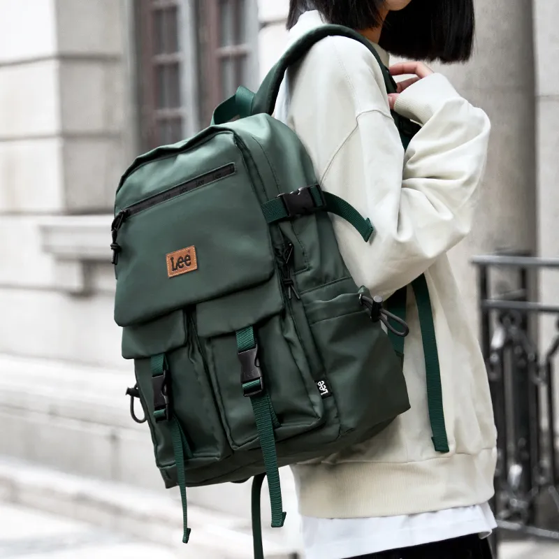 Lee Oxford Backpacks Backpack Unisex Black/Khaki/Alpine Green-11
