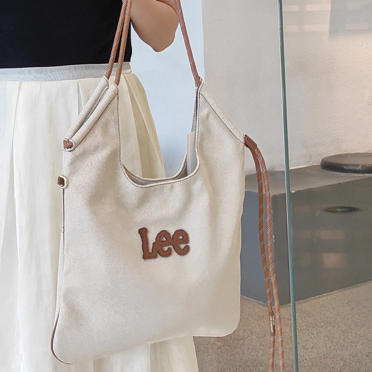 Lee Fabric Crossbody Bag Shoulder Bag Women's Denim Blue Lee Fabric Crossbody Bag Shoulder Bag Women's Denim Blue