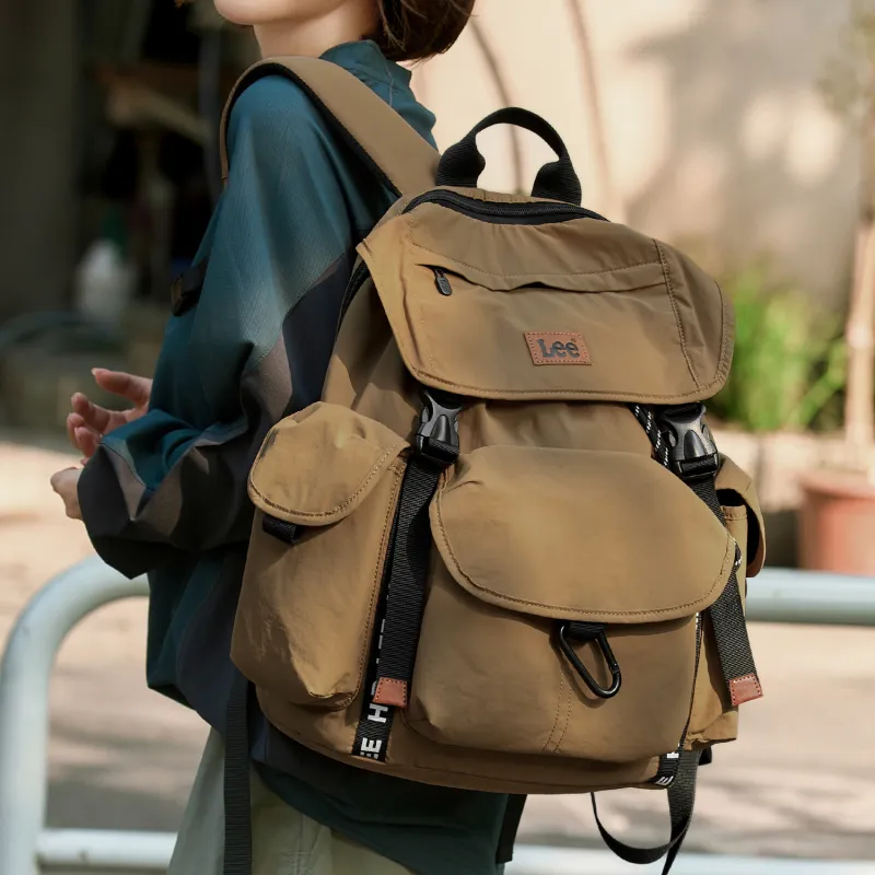 Lee Fabric Backpack Regular Unisex Rock Soil Brown/Obsidian Black-4