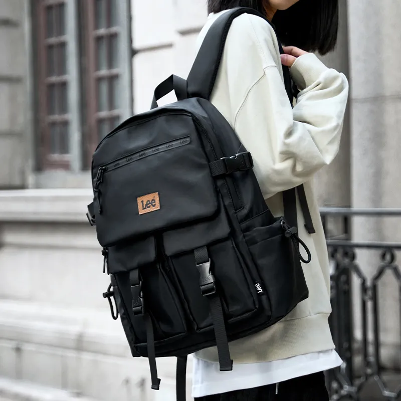 Lee Oxford Backpacks Backpack Unisex Black/Khaki/Alpine Green-3