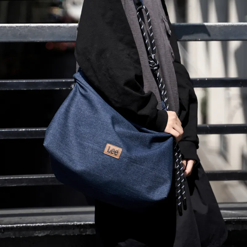 Lee Denim Crossbody Bag Regular Unisex Denim Blue/Black/Khaki-4