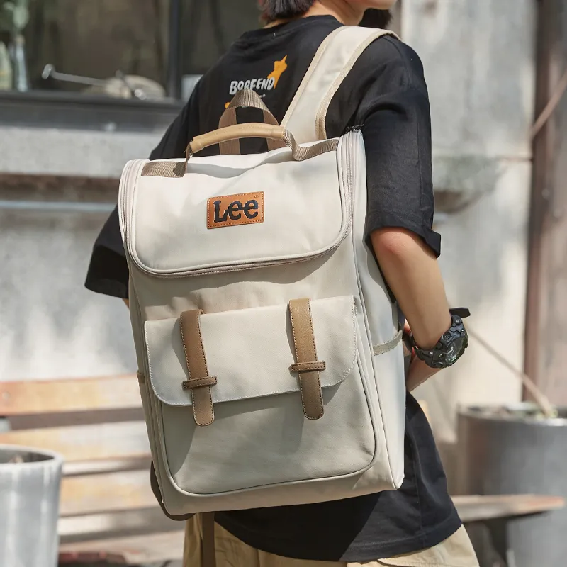Lee Oxford Vintage Backpack Casual Bag Regular Unisex Khaki/Black-4
