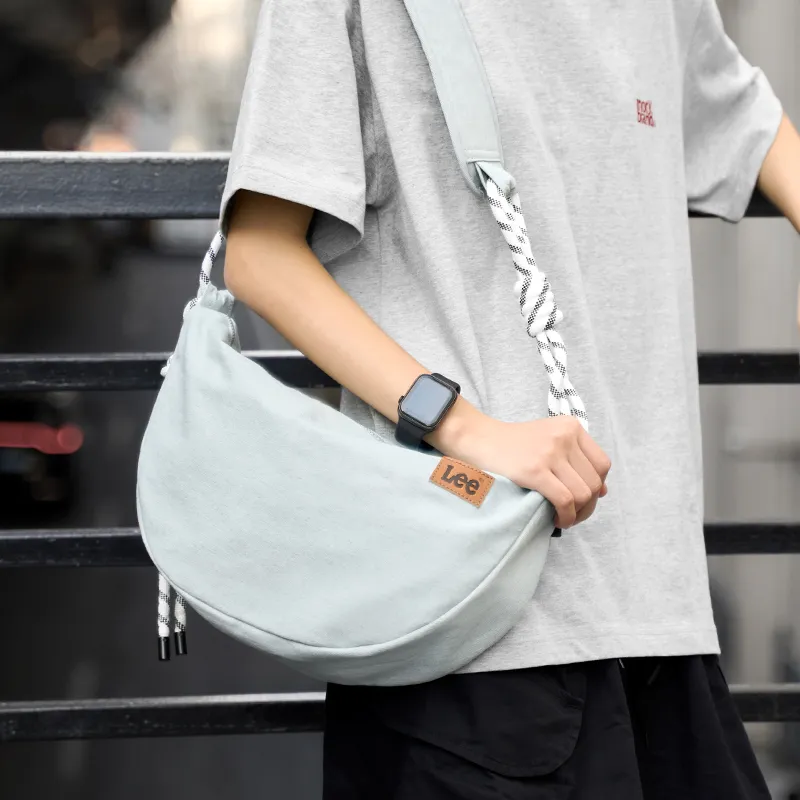Lee Denim Dumpling Bag Crossbody Bag Regular Unisex Denim Blue/Gray White/Blue White/Black-11