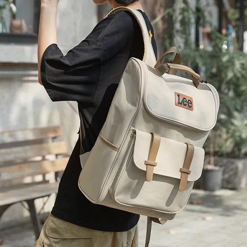 Lee Oxford Vintage Backpack Casual Bag Regular Unisex Khaki/Black-3