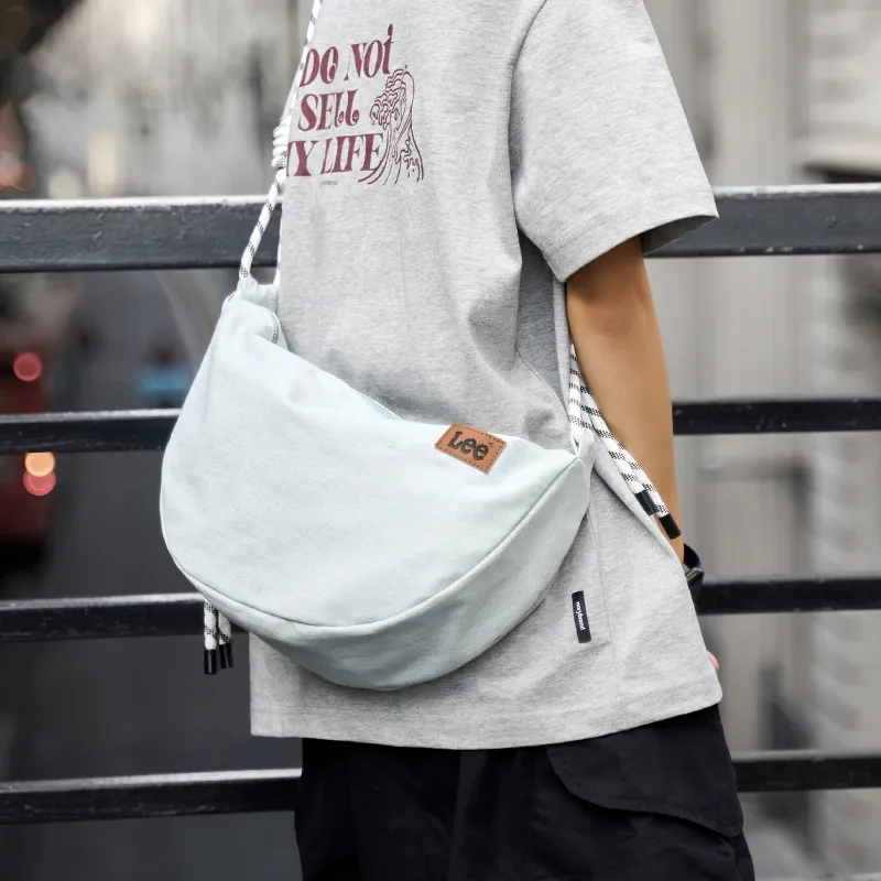 Lee Denim Dumpling Bag Crossbody Bag Regular Unisex Denim Blue/Gray White/Blue White/Black-10