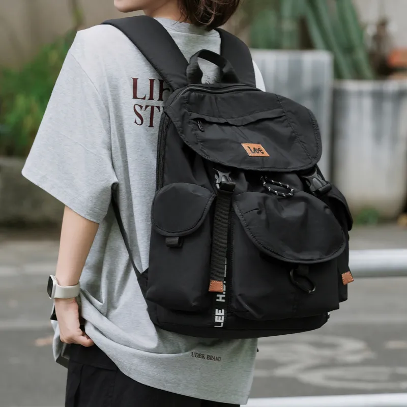 Lee Fabric Backpack Regular Unisex Rock Soil Brown/Obsidian Black-11