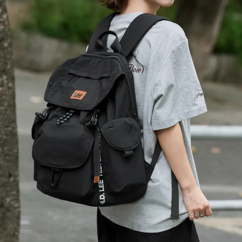 Lee Fabric Backpack Regular Unisex Rock Soil Brown/Obsidian Black-13