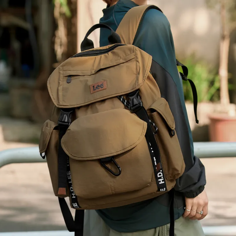 Lee Fabric Backpack Regular Unisex Rock Soil Brown/Obsidian Black-5