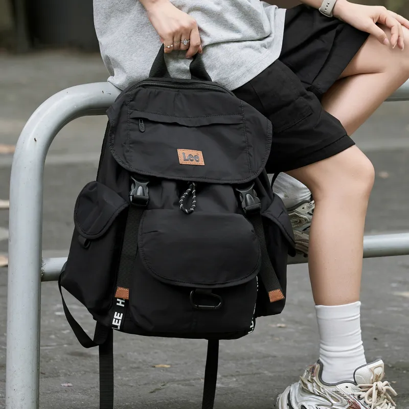 Lee Fabric Backpack Regular Unisex Rock Soil Brown/Obsidian Black-12