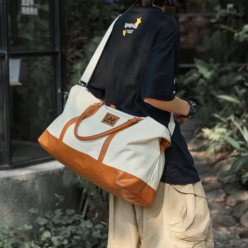 Lee Canvas Bag, Handbag, Shoulder Bag, Crossbody Bag, Travel Bag For Women's 26L Unisex Khaki/Black/Denim Blue-6