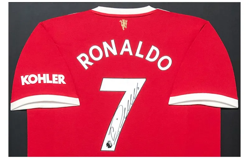 Huayitaojin Manchester United Jersey Includes Beckett BAS Certificate Of Authenticity, With Framing, 115x91cm Unisex-3