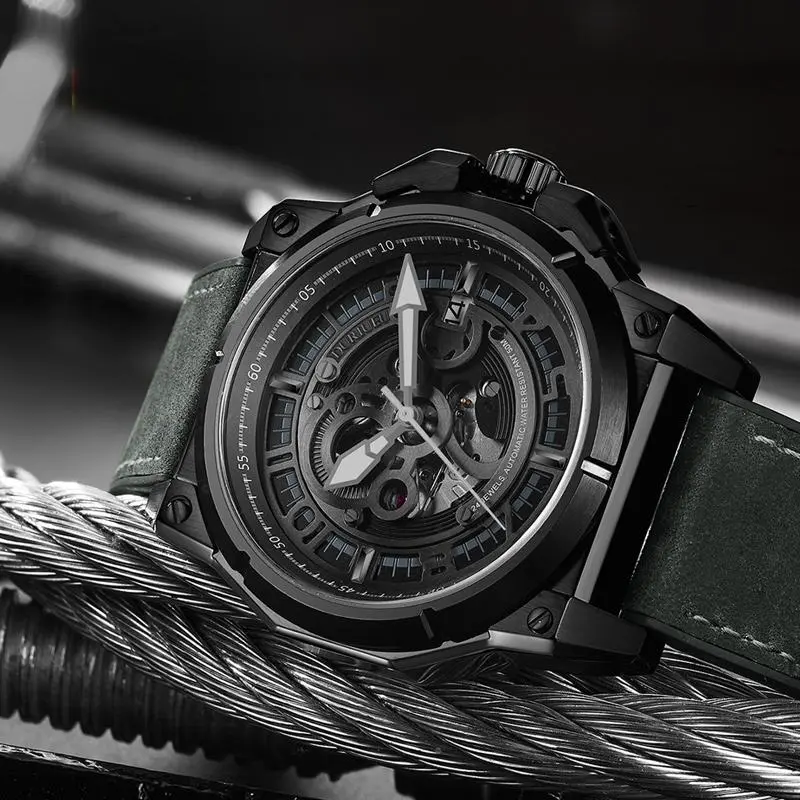 DURIUEU Mechanical Movement Watch Men's Watches Black Dial-1