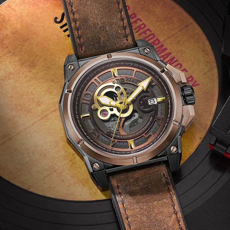DURIUEU Mechanical Movement Watch Men's Watches Black Dial-7