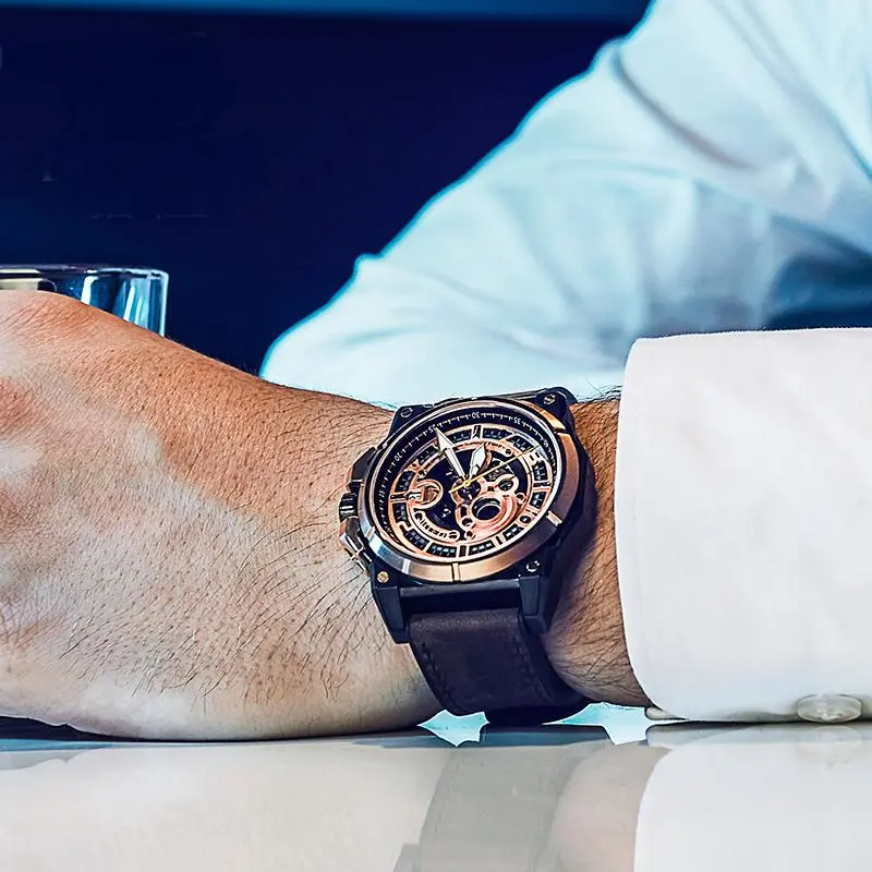 DURIUEU Mechanical Movement Watch Men's Watches Black Dial-10
