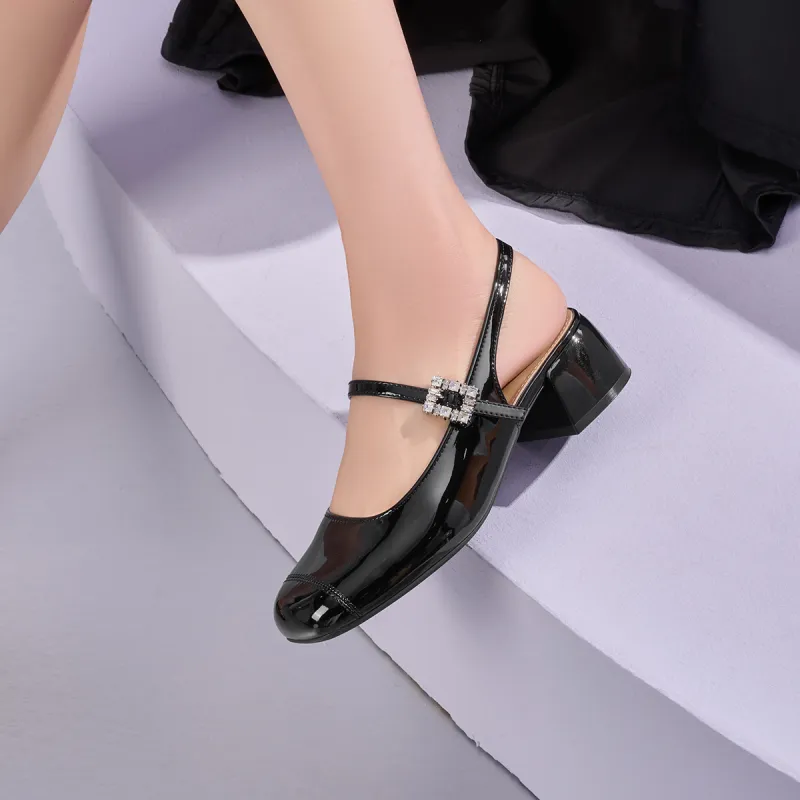 GEMEIQ Block Heel High Heels 4.5cm Women's-3