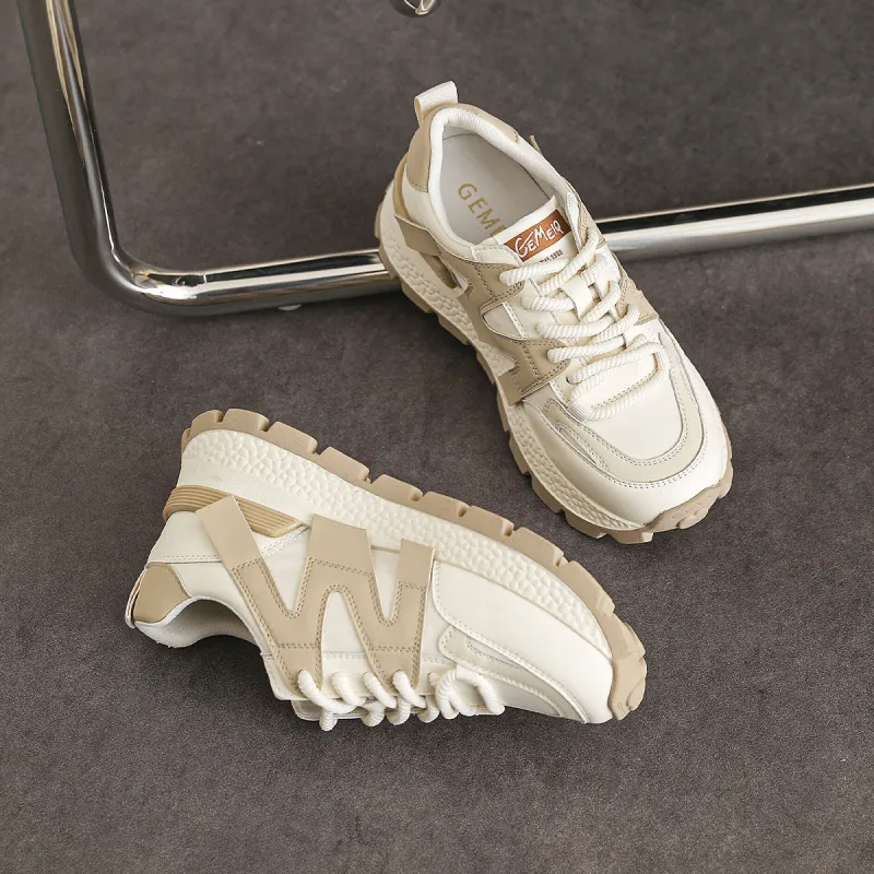 GEMEIQ Cushioned Height Increase Wear-Resistant Lightweight Low-Top Elegant Versatile Comfortable Casual Shoes Women's-2