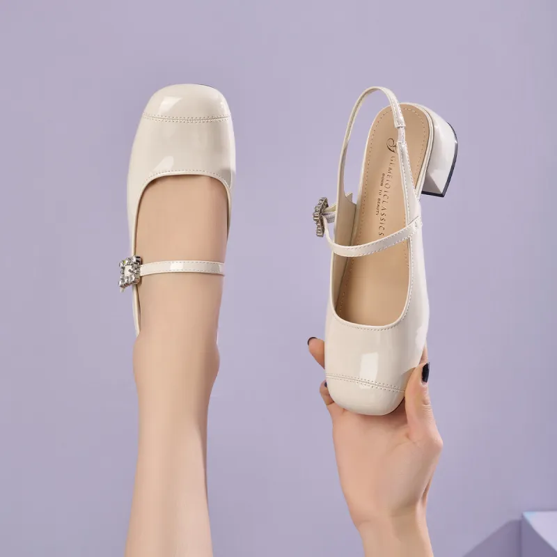 GEMEIQ Block Heel High Heels 4.5cm Women's-8