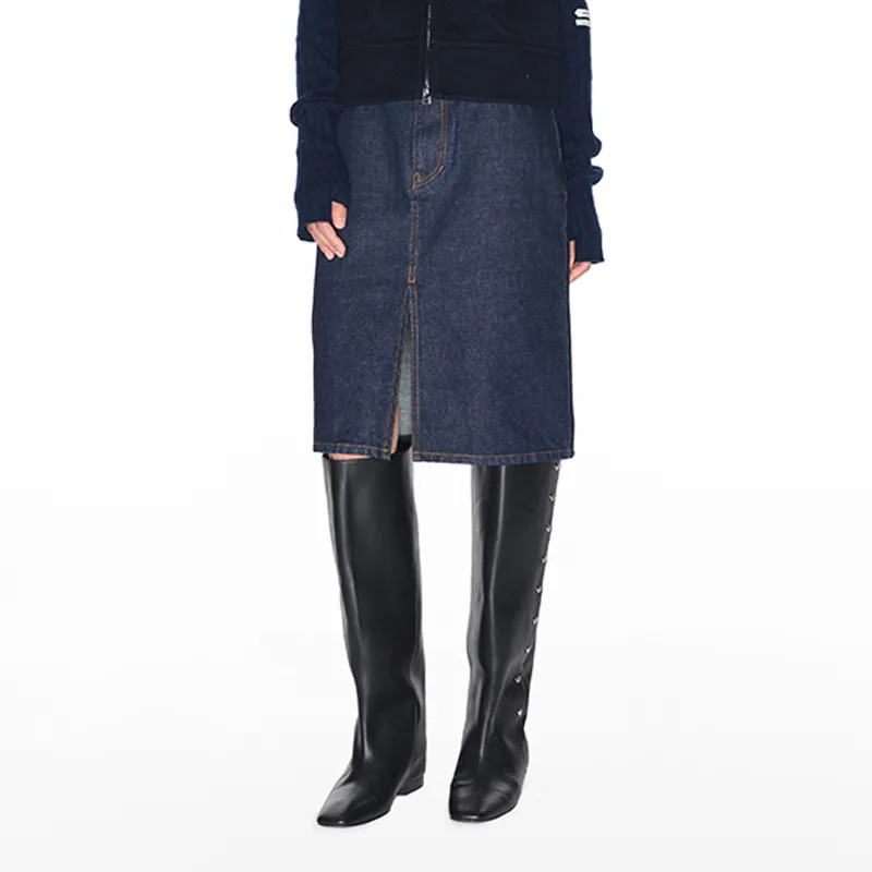 IMMI Denim Short Skirts Women's Navy Blue-4