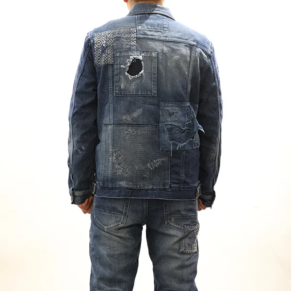 CHEVIGNON x WHOVAL Denim Jacket Men's Blue-3
