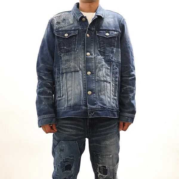 CHEVIGNON x WHOVAL Denim Jacket Men's Blue-2