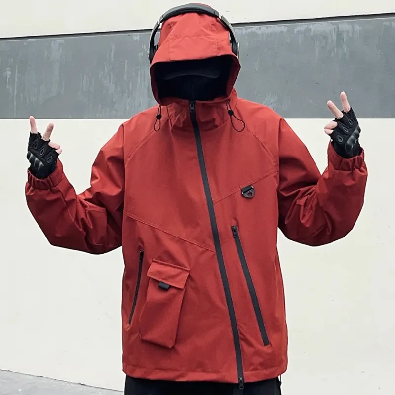 BEENTRILL Waterproof, Windproof, And Breathable Windbreaker Jacket Unisex Rosefinch Red-2