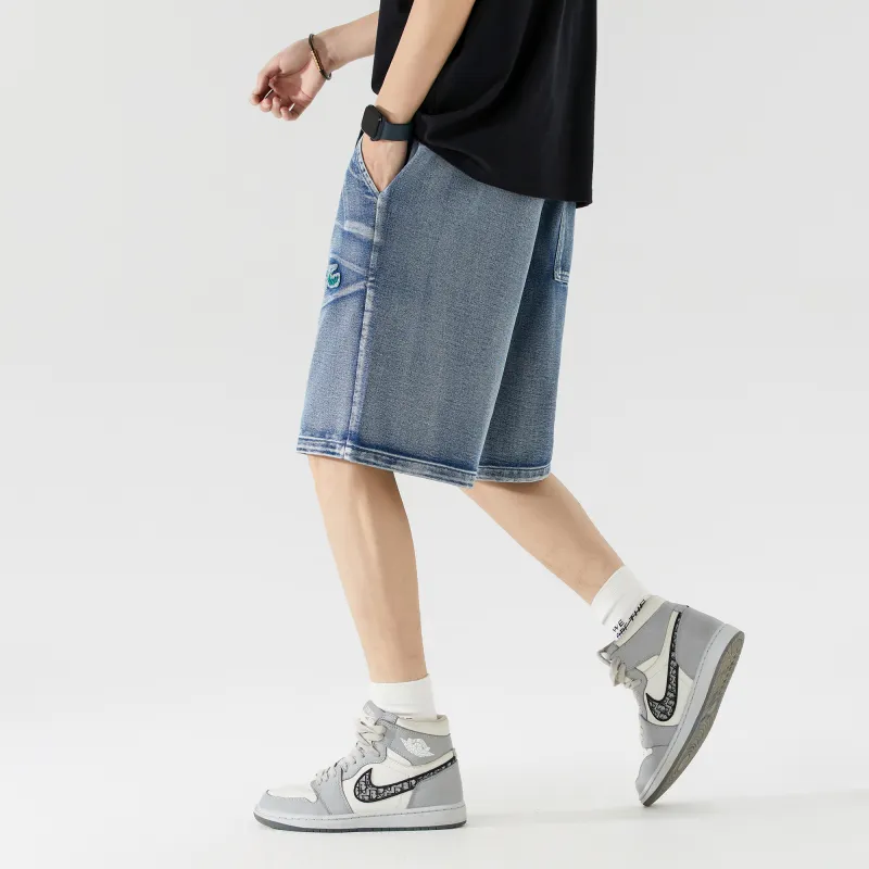 BEENTRILL Denim Shorts Unisex Washed Blue-4