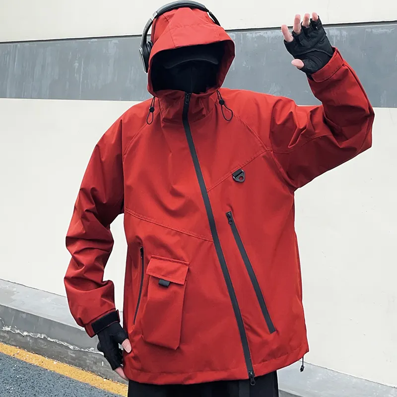 BEENTRILL Waterproof, Windproof, And Breathable Windbreaker Jacket Unisex Rosefinch Red-1