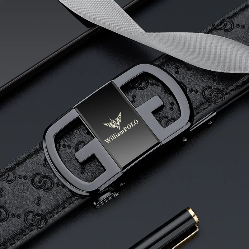 WilliamPOLO Cow Leather Belts Men's 3.5cm Width-7