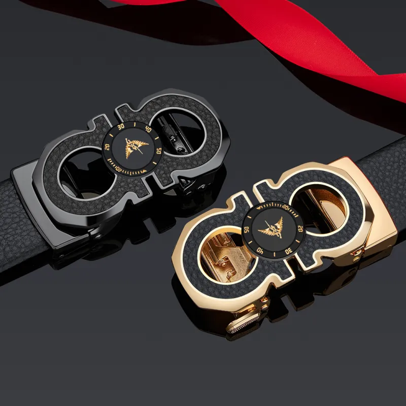 WilliamPOLO Cow Leather Belt Men's 3 Colors Available For Selection 3.5cm Width-11