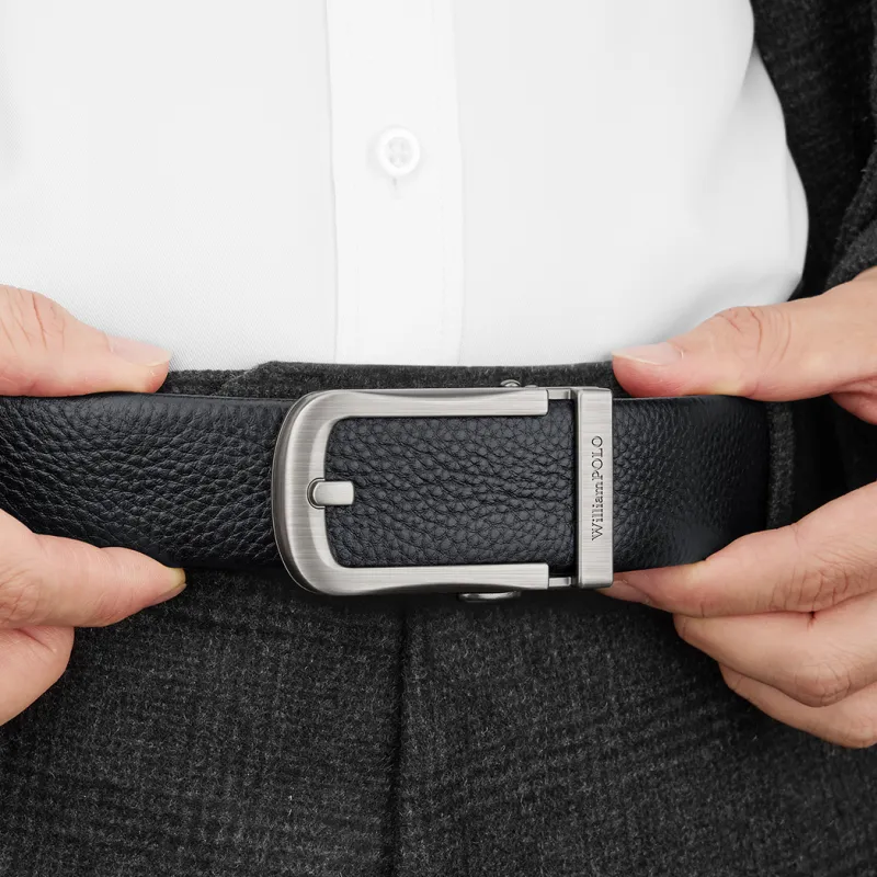 WilliamPOLO Cow Leather/PVC Leather Belts Men's 3.5cm Width-16