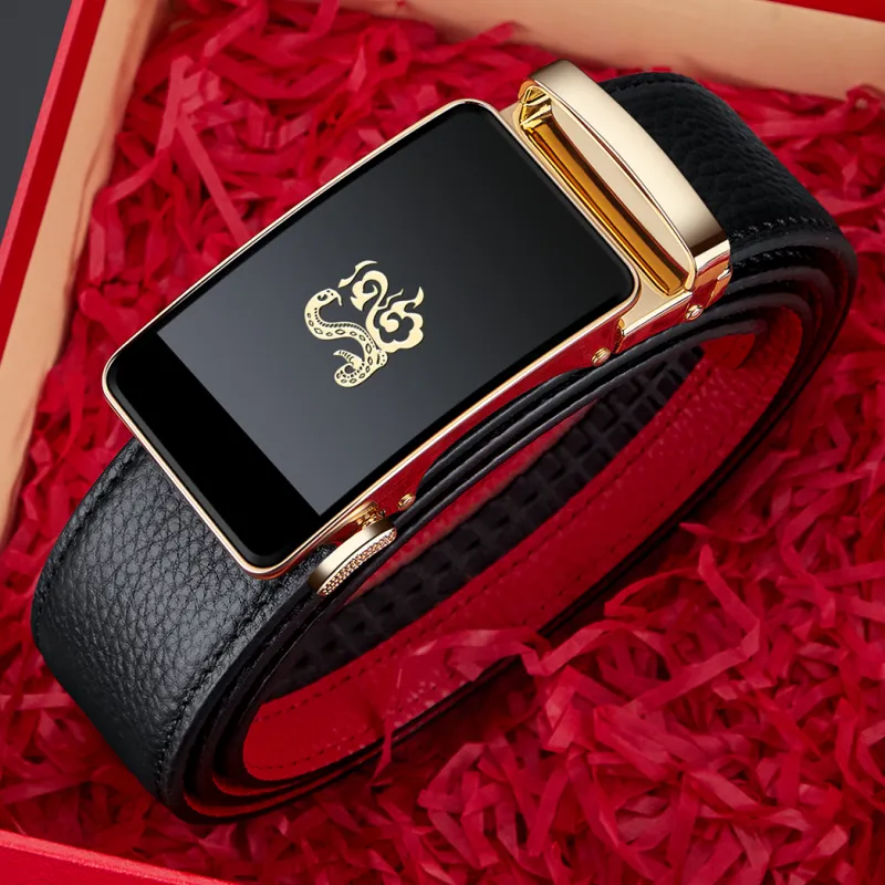 WilliamPOLO Cow Leather Leather Belts Men's 3.5cm Width-6