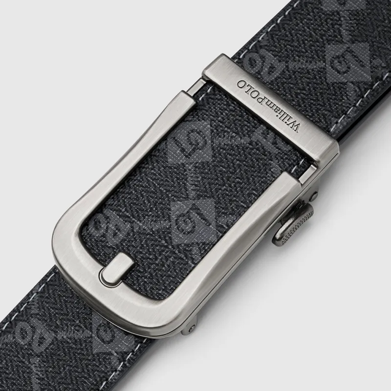 WilliamPOLO Cow Leather/PVC Leather Belts Men's 3.5cm Width-5